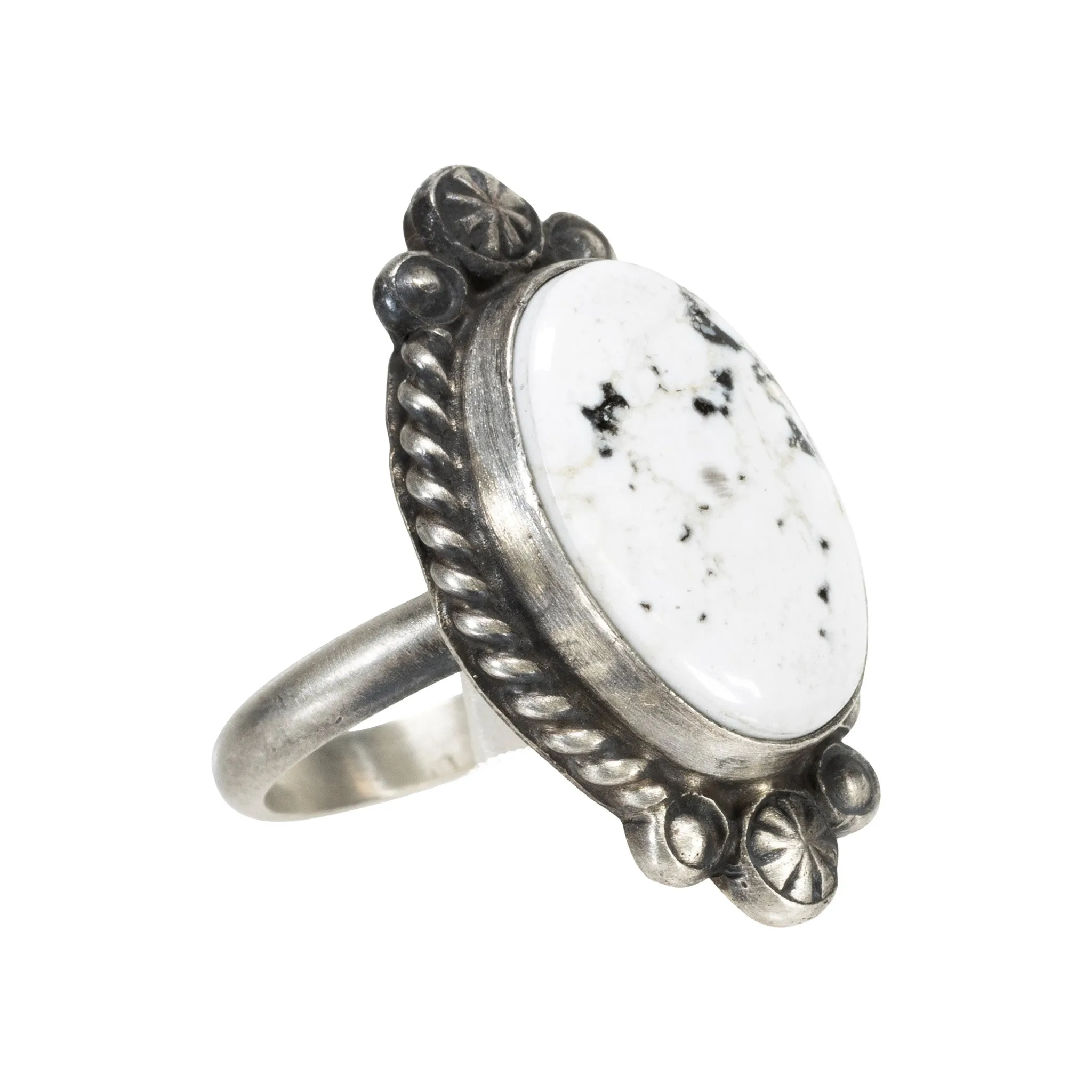 White Buffalo Turquoise Ring