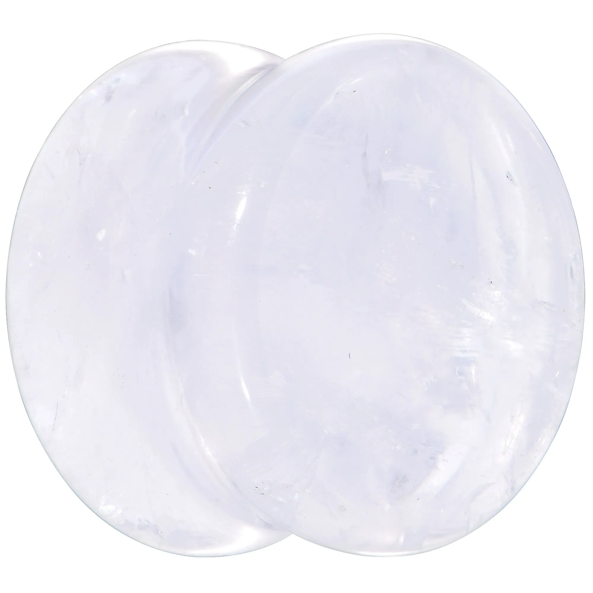 White Cloudy Quartz Double Flare Plug Set