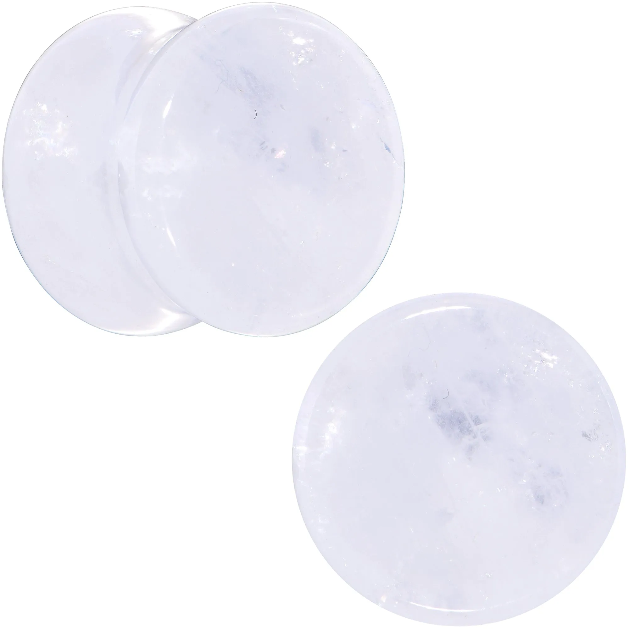 White Cloudy Quartz Double Flare Plug Set