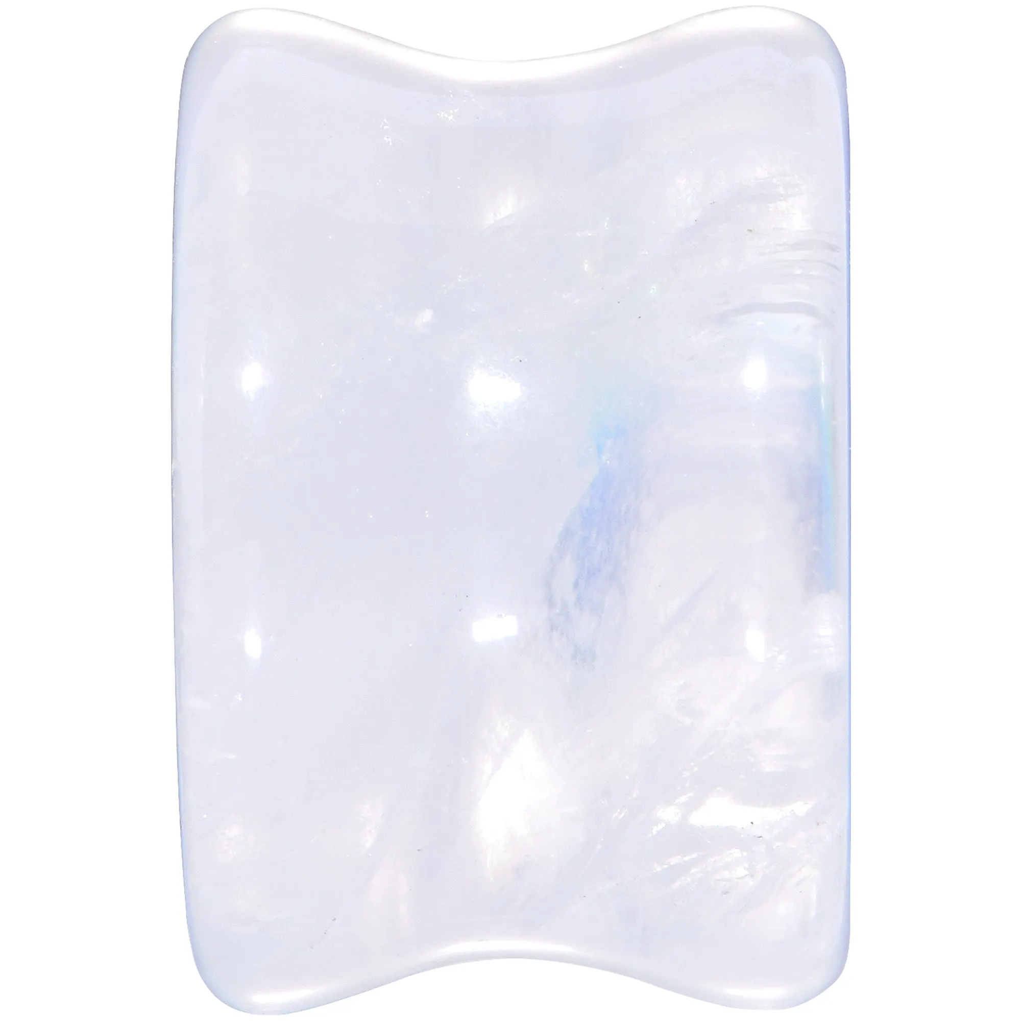 White Cloudy Quartz Double Flare Plug Set