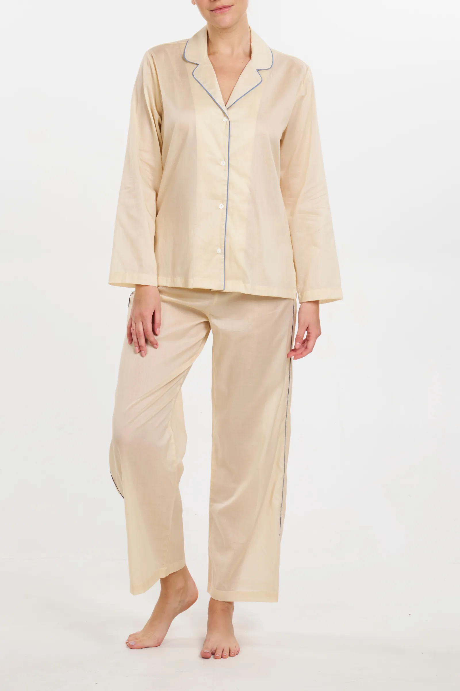 Wide Leg Sport PJ Set - Sand Piped in Troposphere