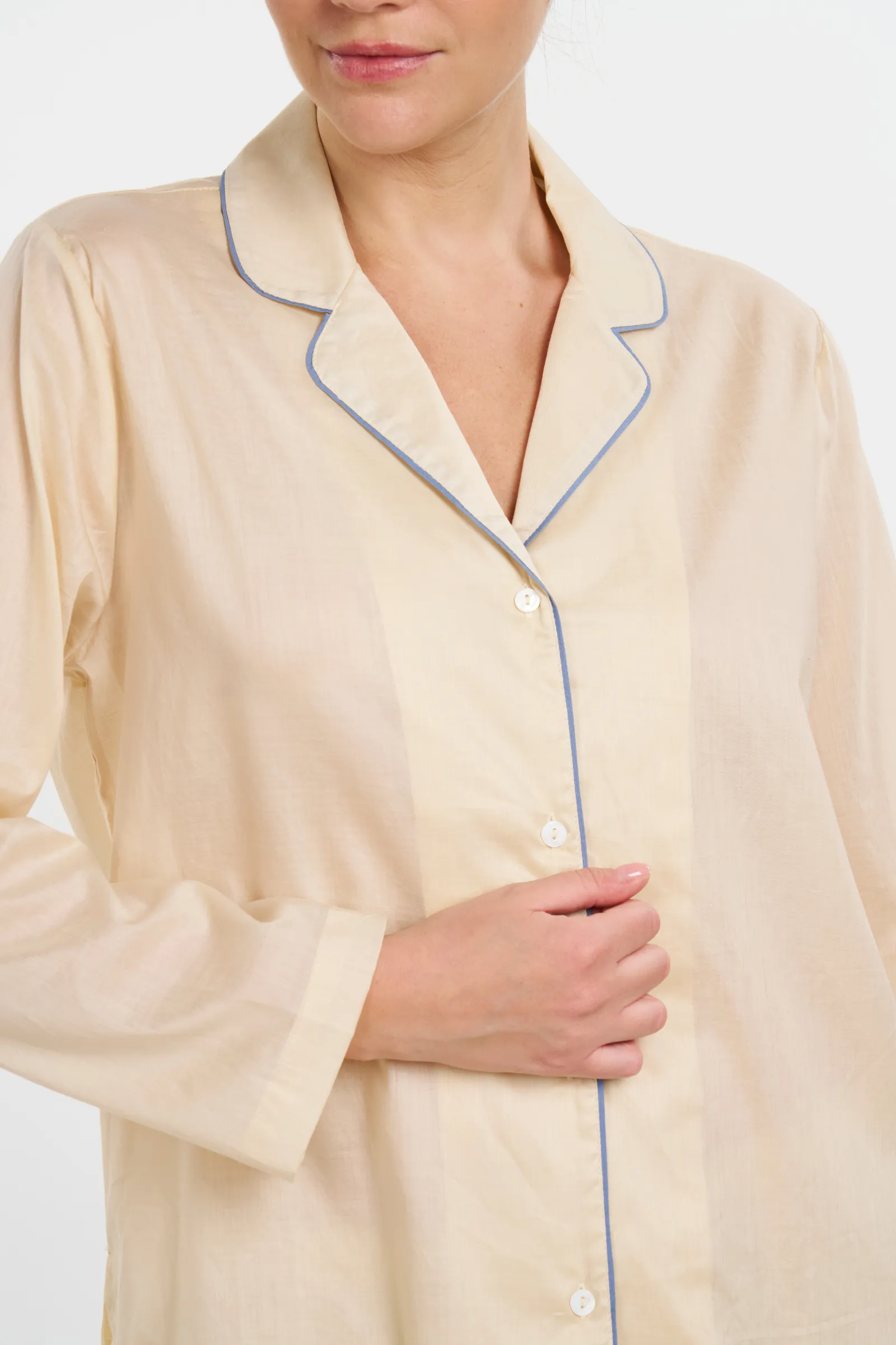 Wide Leg Sport PJ Set - Sand Piped in Troposphere
