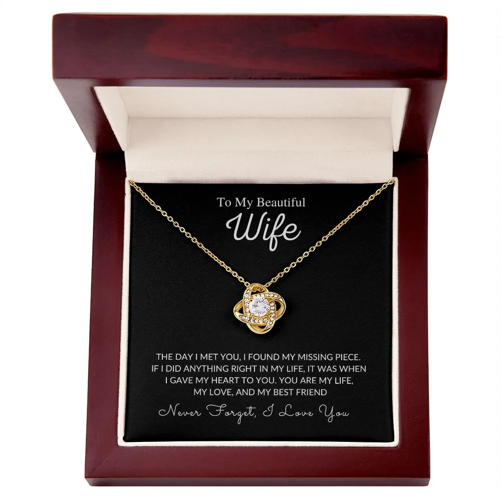 Wife Anniversary Necklace with Poem Card, Birthday Custom Necklace, 14k White Gold Stainless Steel