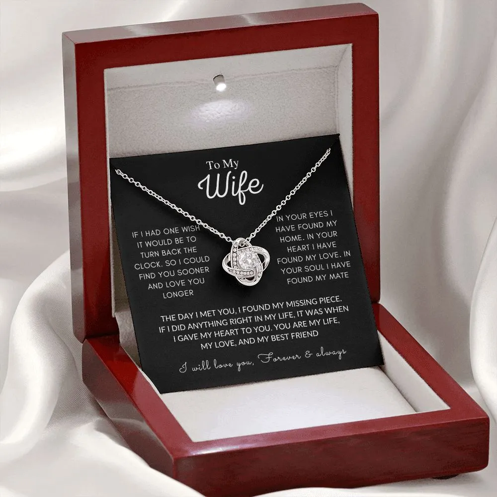 Wife Luxury White Gold Necklace Gift, If I Had One Wish, Valentine's Day, Anniversary Gift