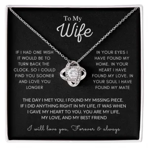 Wife Luxury White Gold Necklace Gift, If I Had One Wish, Valentine's Day, Anniversary Gift