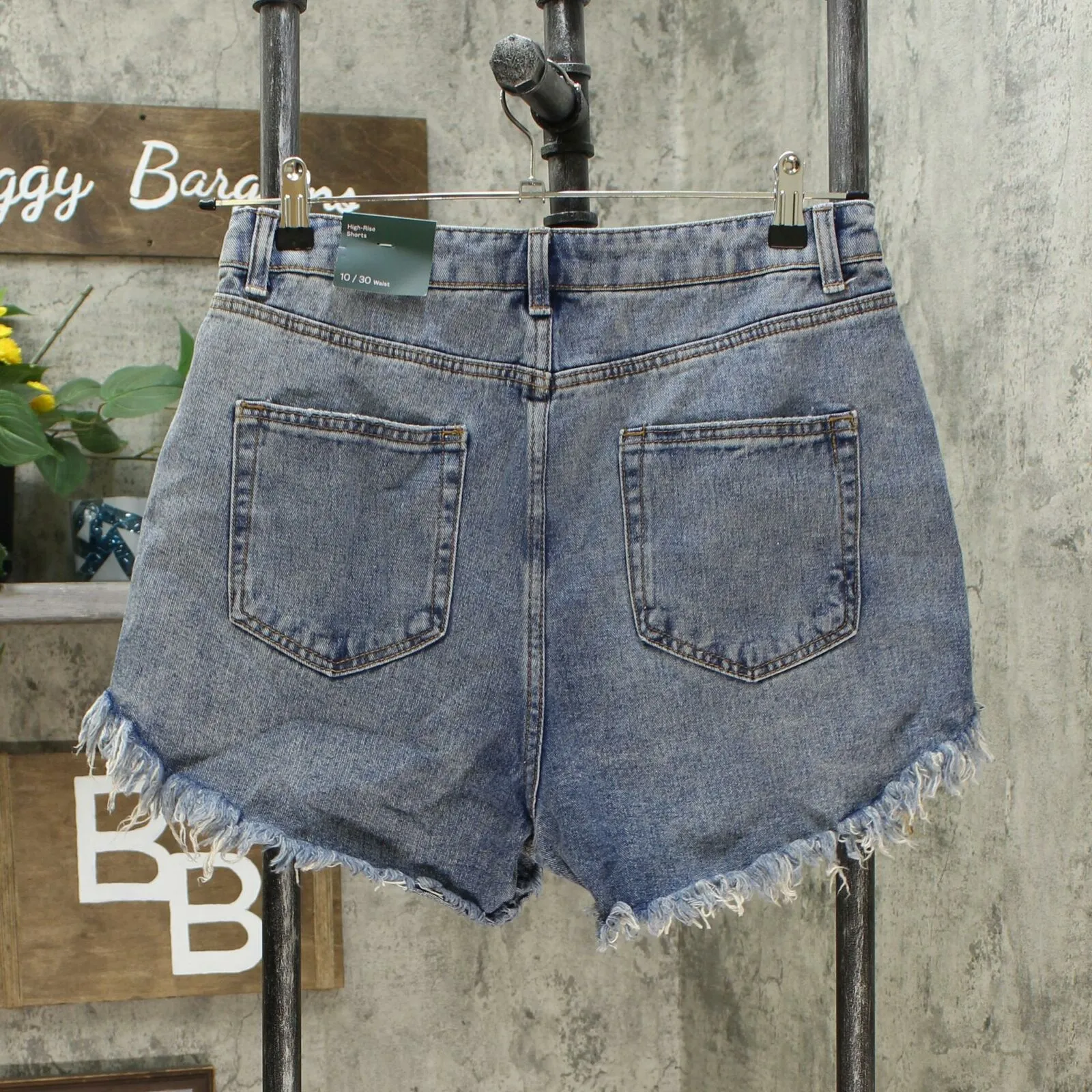 Wild Fable Women's High Rise Frayed Hem Jean Shorts