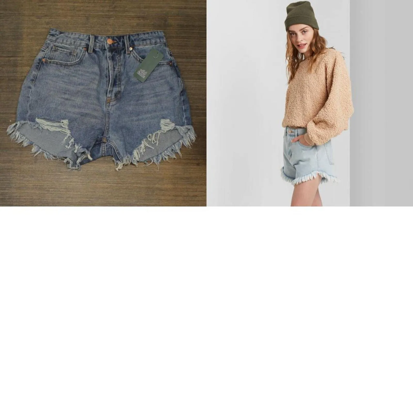 Wild Fable Women's High-Rise Frayed Jean Shorts 20WFSH020