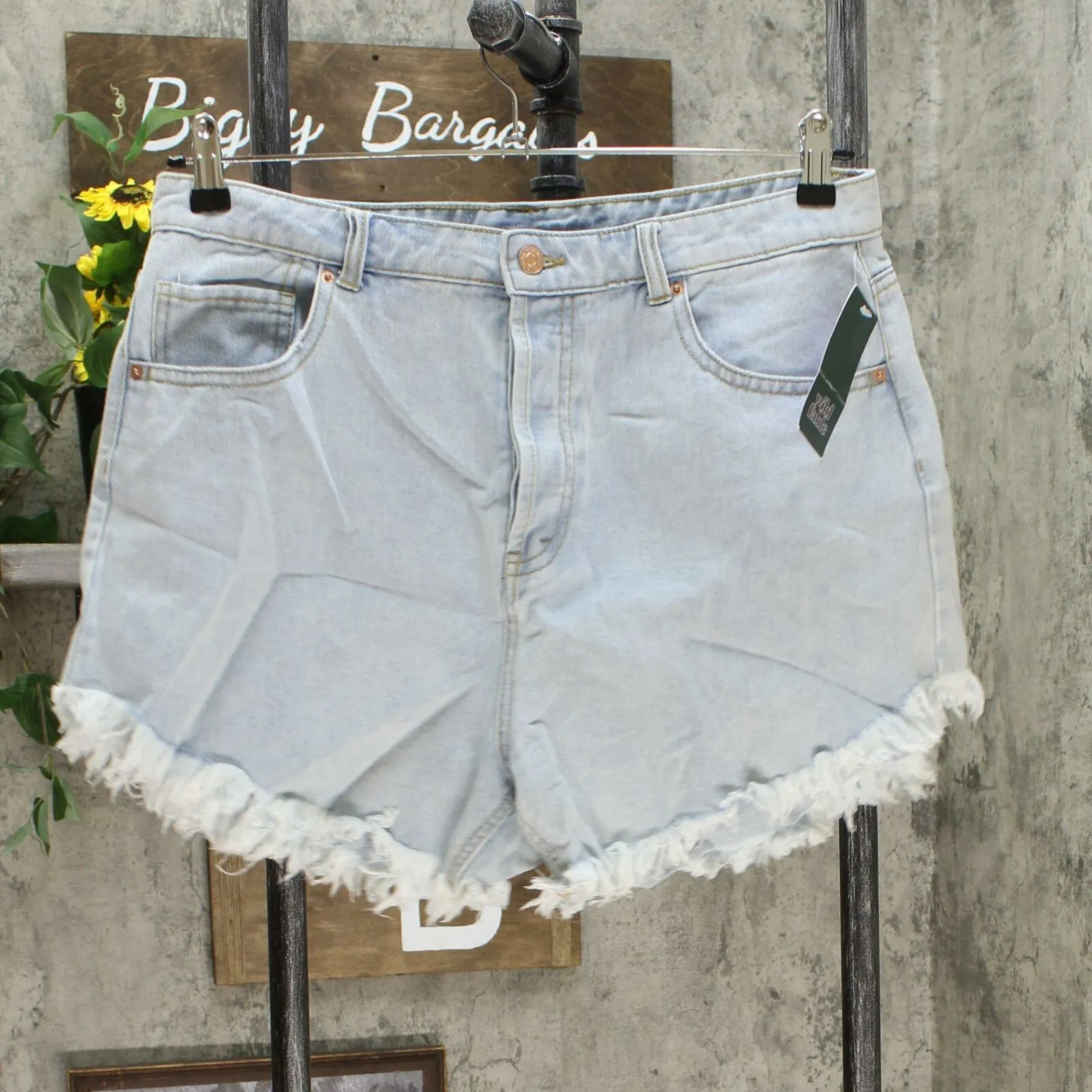Wild Fable Women's High Rise Frayed Jean Shorts