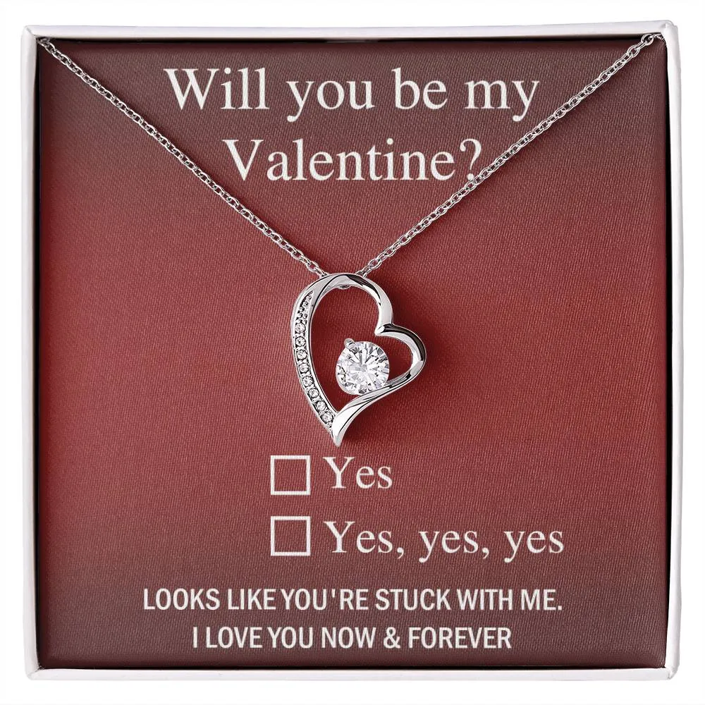 Will You Be My Valentine Soulmate Forever Love Necklace, Gift For Her