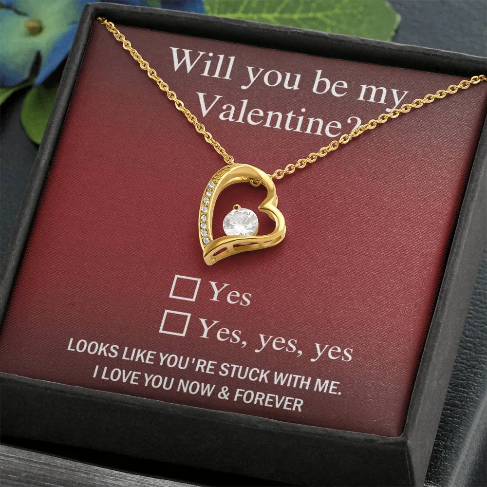 Will You Be My Valentine Soulmate Forever Love Necklace, Gift For Her