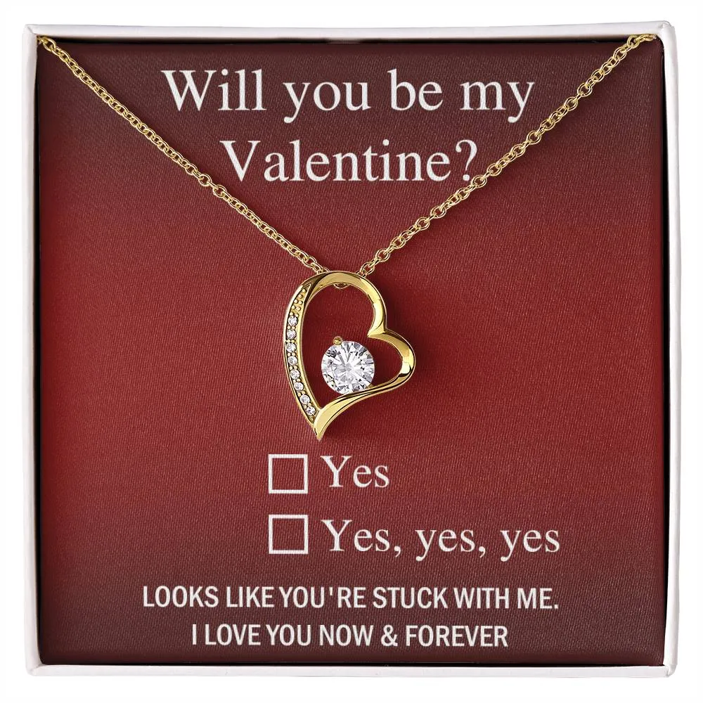 Will You Be My Valentine Soulmate Forever Love Necklace, Gift For Her