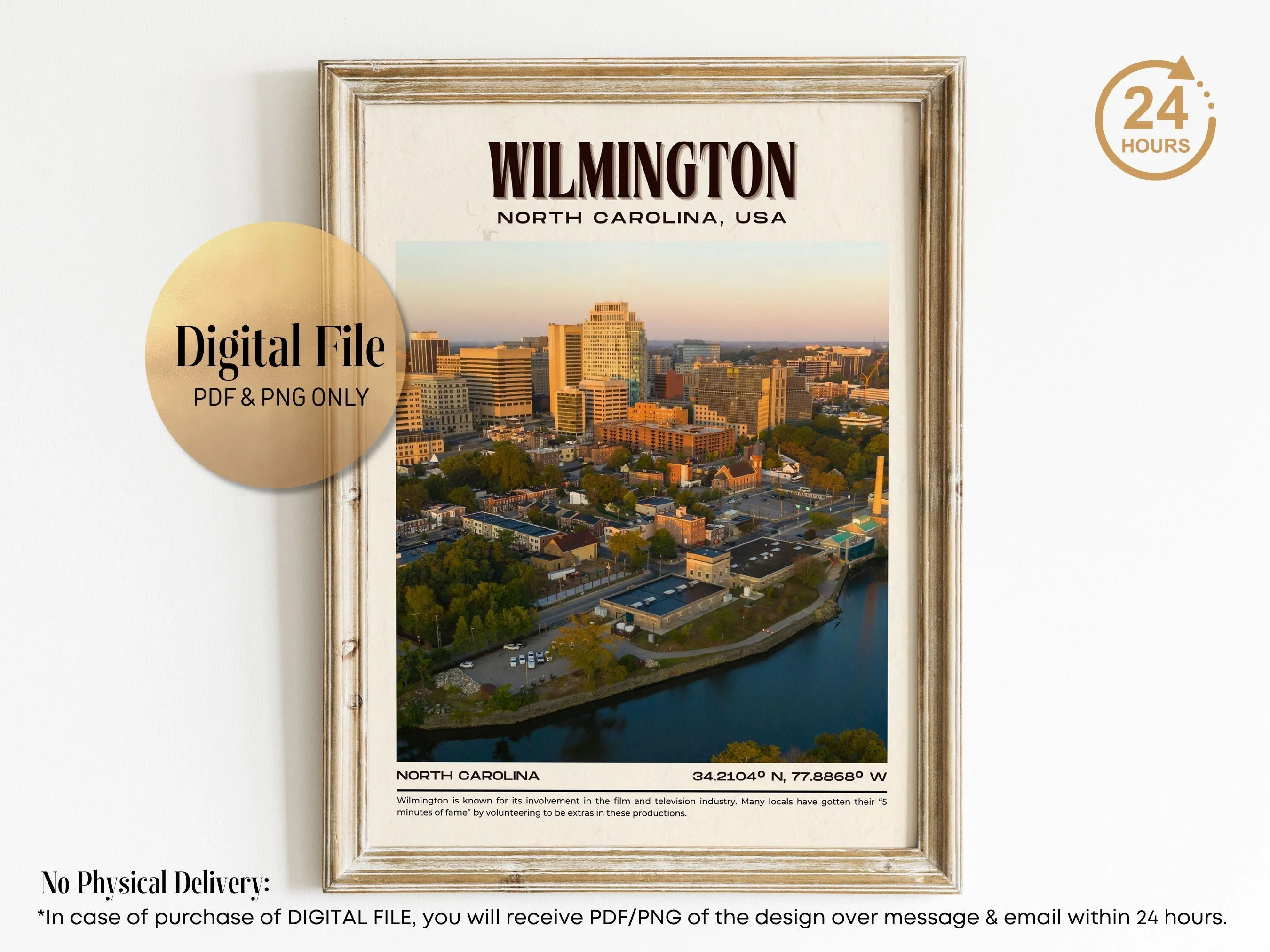 Wilmington Vintage Wall Art, North Carolina, USA