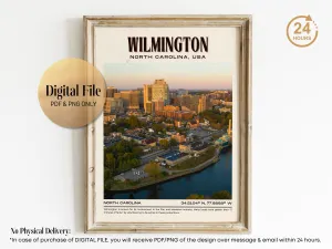 Wilmington Vintage Wall Art, North Carolina, USA