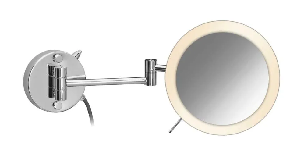 Windisch Wall Mounted, Round Extensible One Magnifying Face LED Mirror