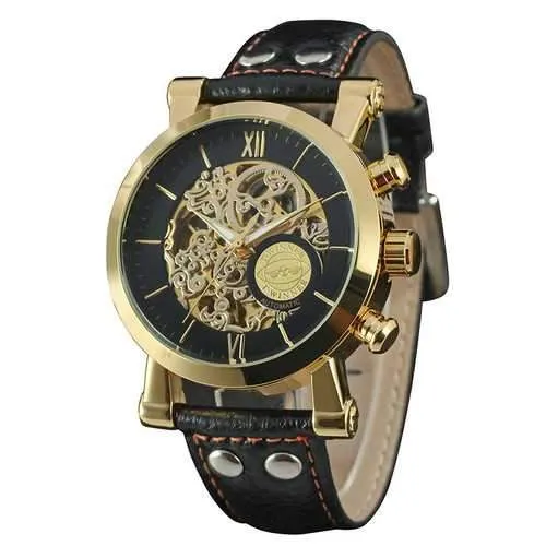 WINNER F081203 Automatic Mechanical Watch Luxury Leather Strap Men Wrist Watch