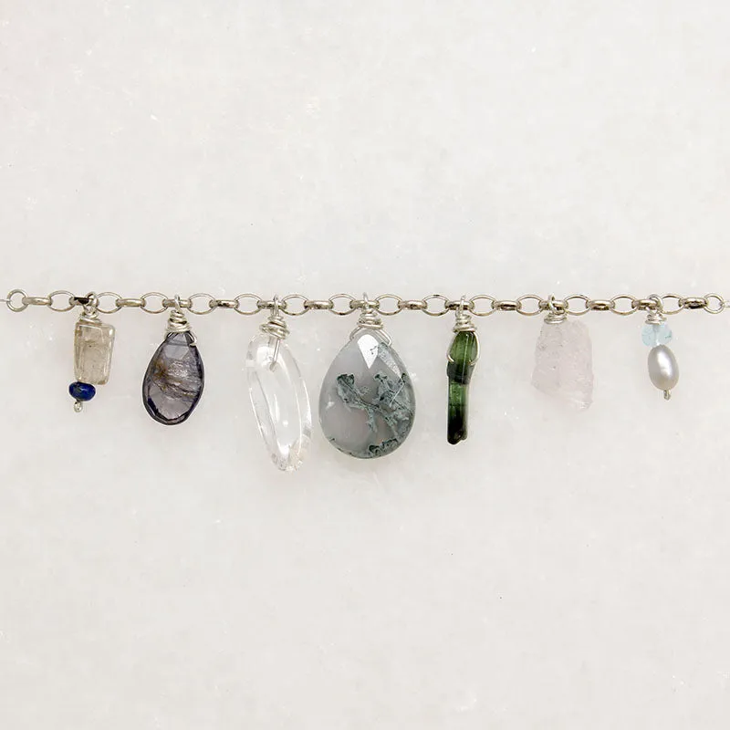 Wintery Energetic Gemstone & Silver Necklace by Brin