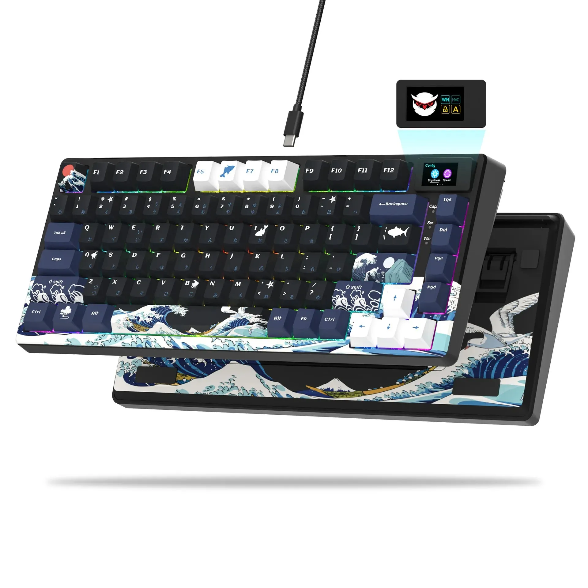 Wired Mechanical Gaming Keyboard- Hot-Swappable RGB Backlit for PC & Laptop