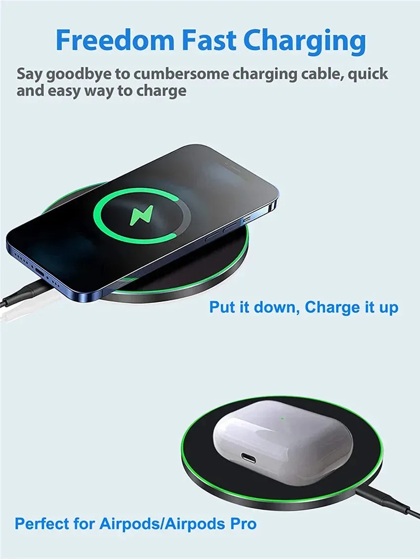 Wireless Charger Pad for iPhone, Samsung, Xiaomi, Huawei, Smartwatch