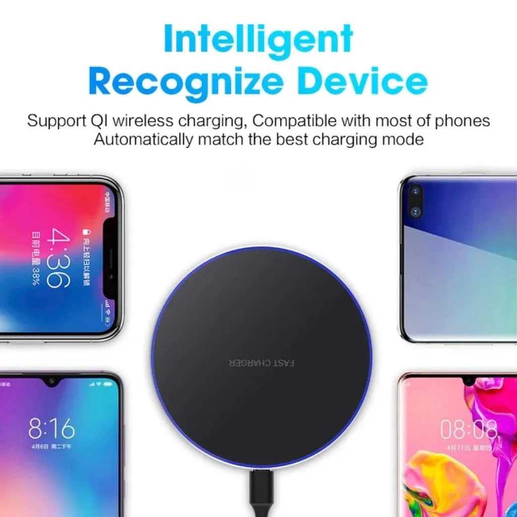 Wireless Charger Pad for iPhone, Samsung, Xiaomi, Huawei, Smartwatch