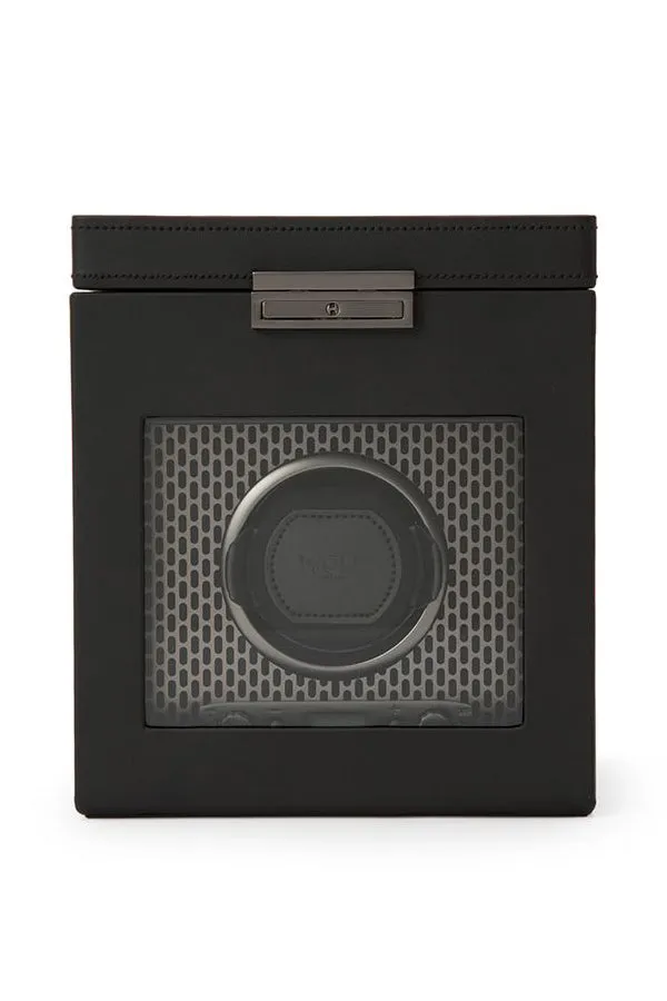 WOLF AXIS Single Watch Winder with Storage in POWDER BLACK