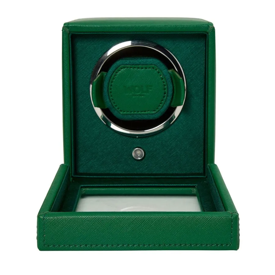 Wolf Cub Single Watch Winder with Cover in Tuttie Frutti Green