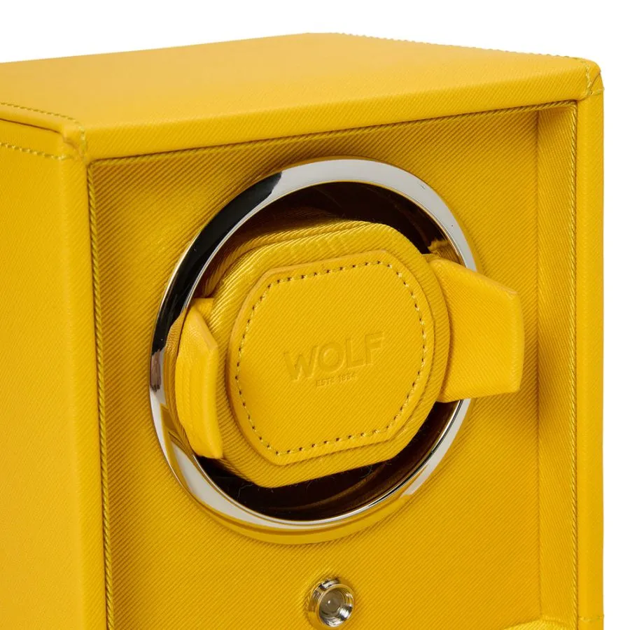 Wolf Cub Single Watch Winder with Cover in Tuttie Frutti Yellow
