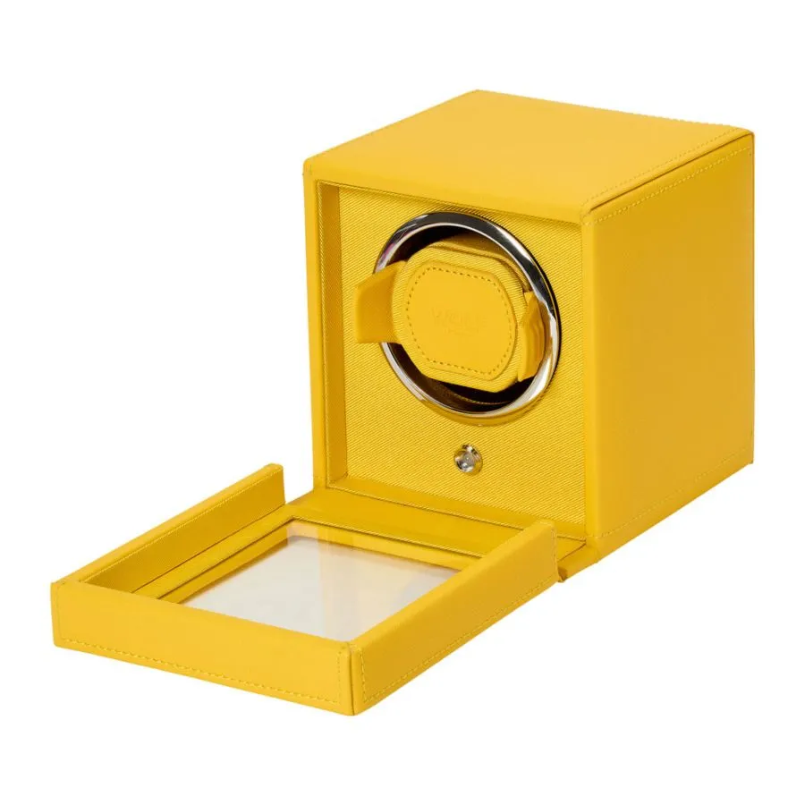 Wolf Cub Single Watch Winder with Cover in Tuttie Frutti Yellow