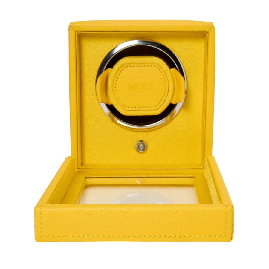 Wolf Cub Single Watch Winder with Cover in Tuttie Frutti Yellow
