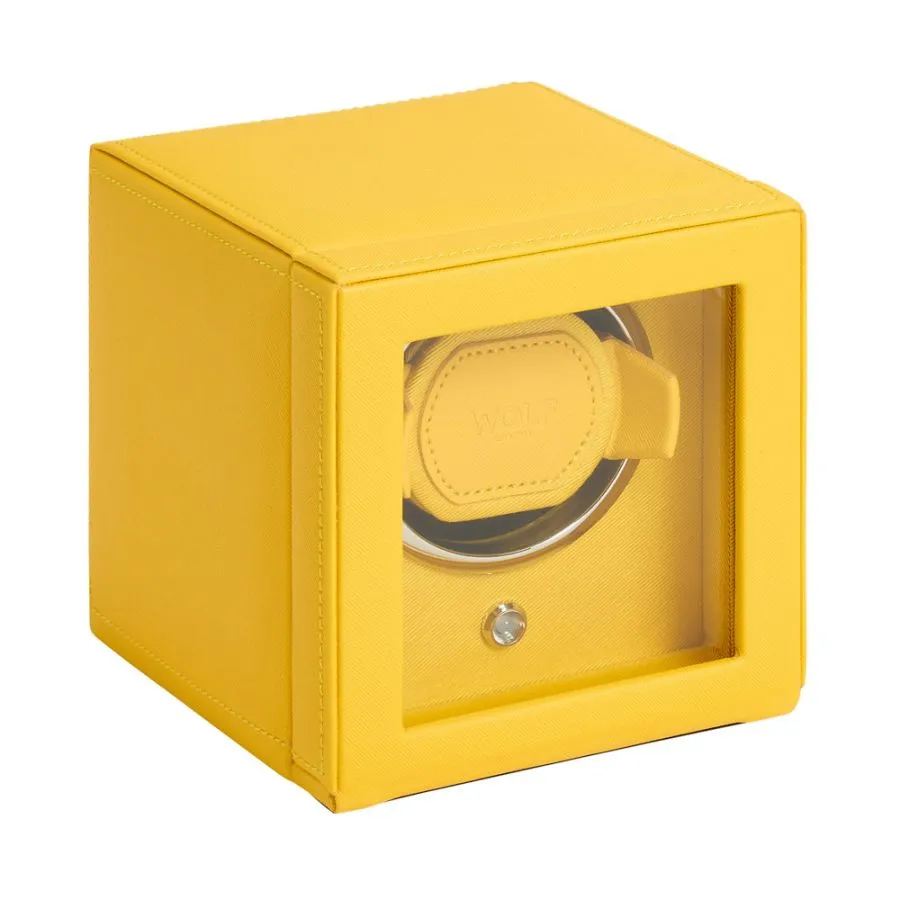 Wolf Cub Single Watch Winder with Cover in Tuttie Frutti Yellow