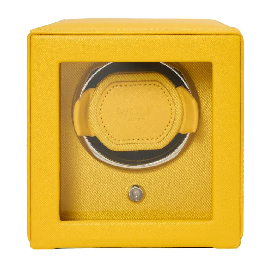 Wolf Cub Single Watch Winder with Cover in Tuttie Frutti Yellow