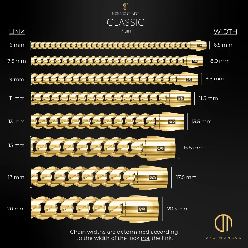 Women's Necklace/Choker - Monaco Chain CLASSIC Plain