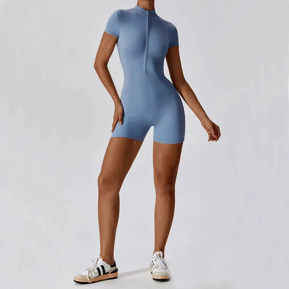 Women’s Short Sleeve Yoga Jumpsuit