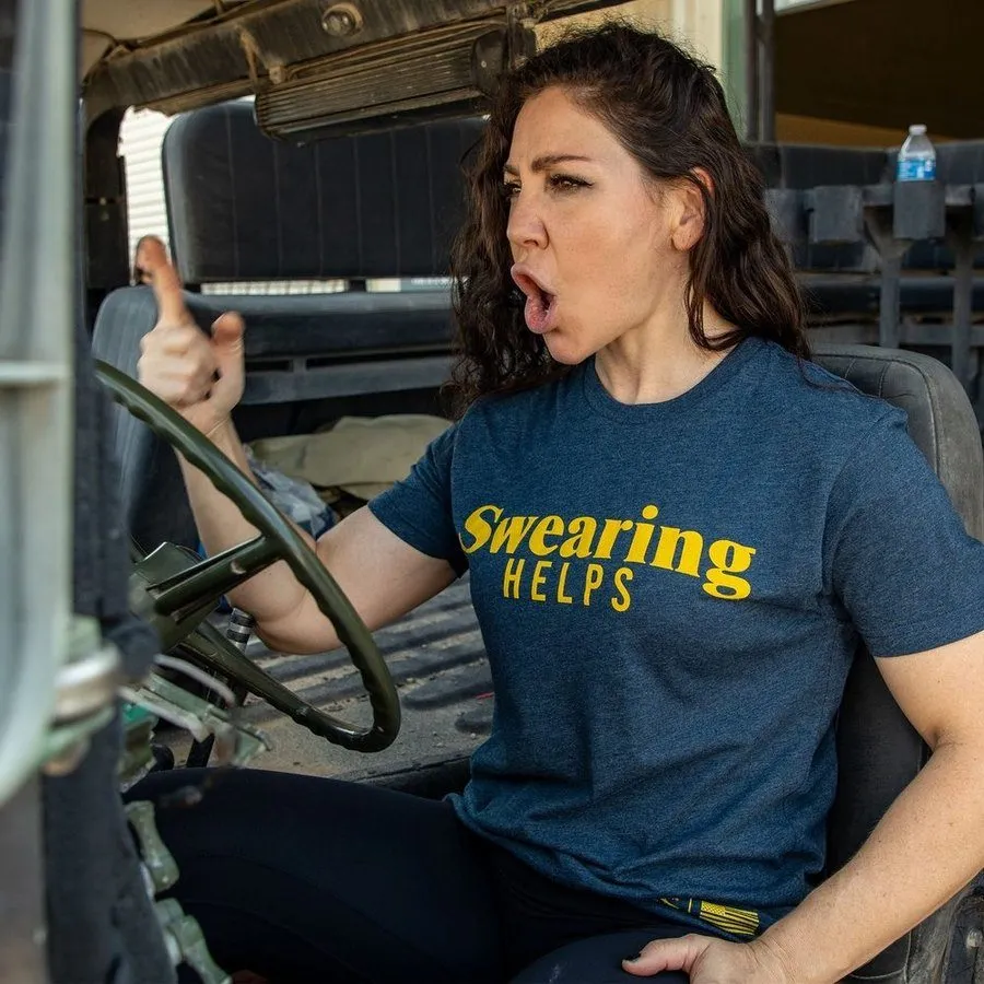 Women's Swearing Helps Boyfriend Fit T-Shirt - Midnight Navy