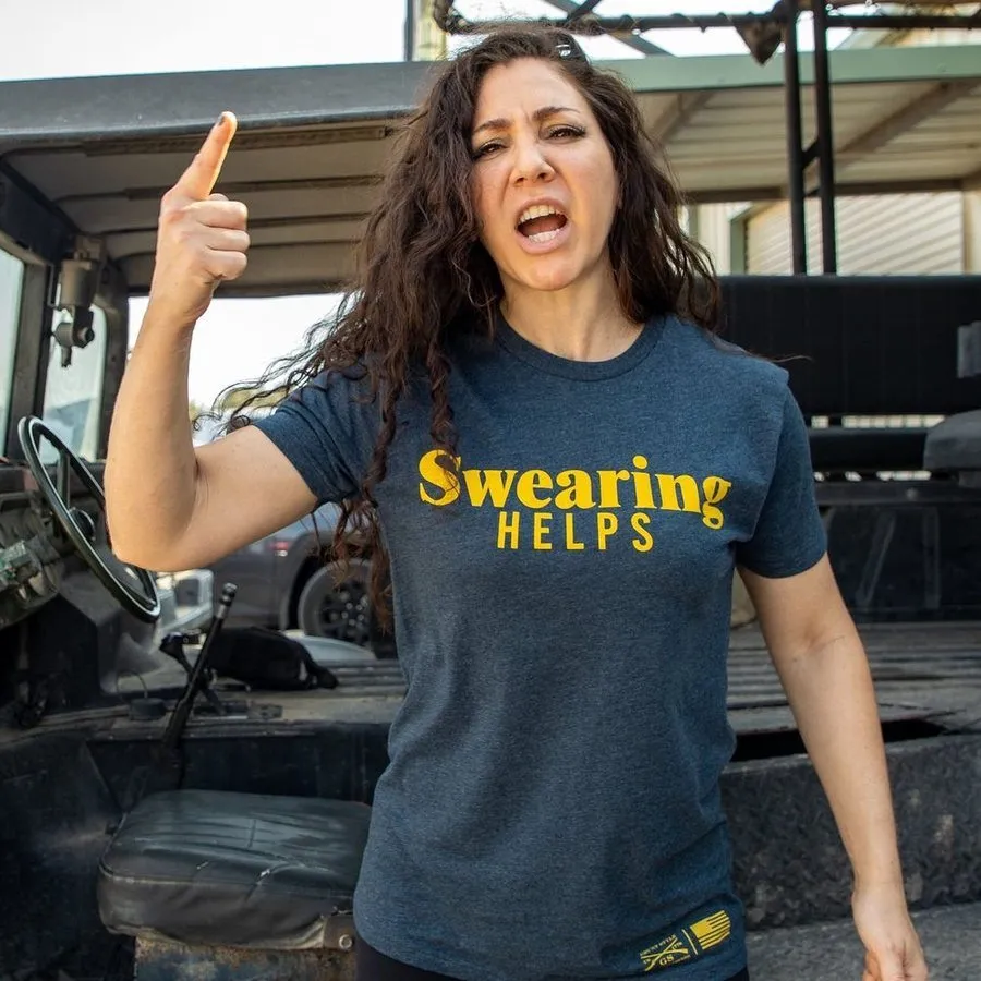 Women's Swearing Helps Boyfriend Fit T-Shirt - Midnight Navy