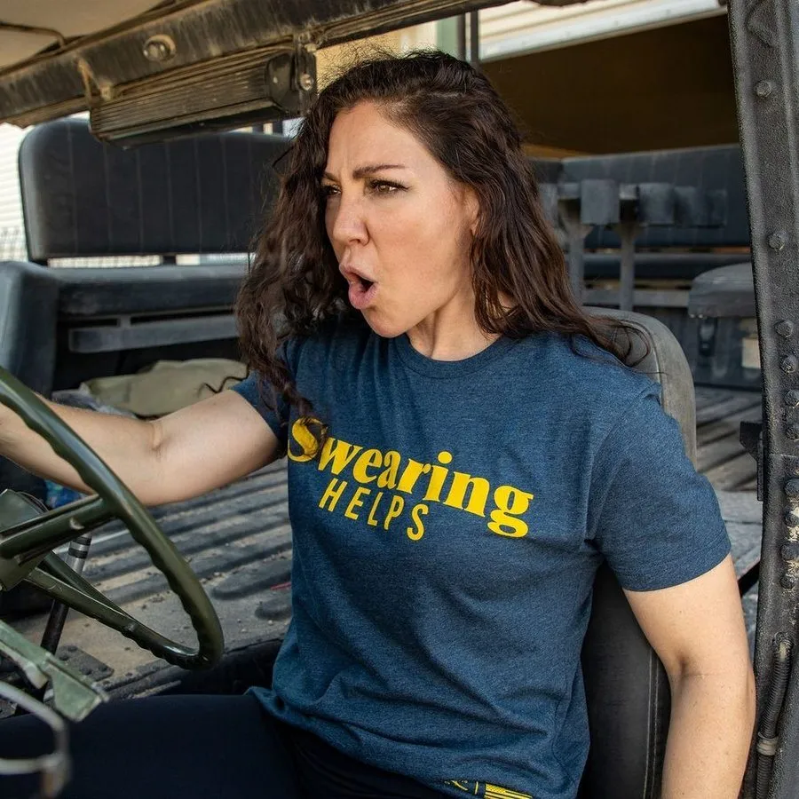 Women's Swearing Helps Boyfriend Fit T-Shirt - Midnight Navy