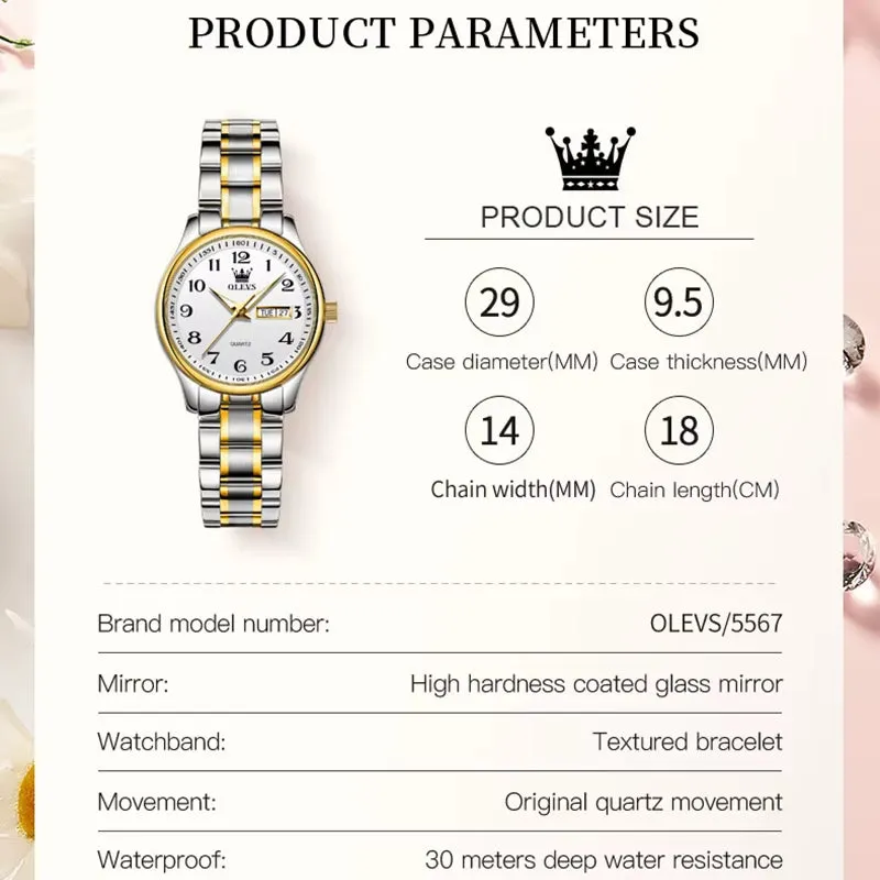 Women'S Wrist Watch Original Luxury Watches for Ladies Waterproof Stainless Steel Quartz Woman Wristwatch Gold 2022 Trend