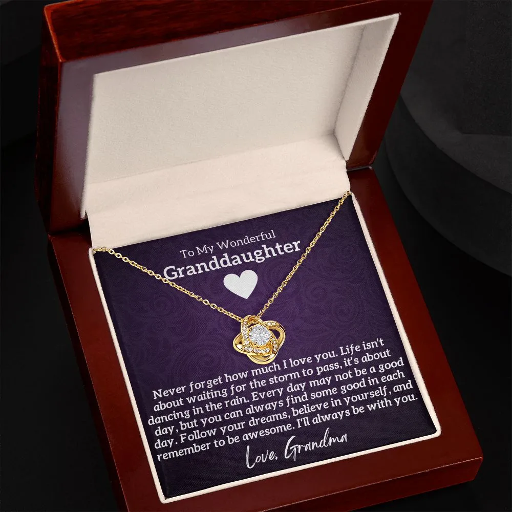 Wonderful Granddaughter Gift, From Grandma, Graduation or Birthday Present, 14k White Gold Necklace
