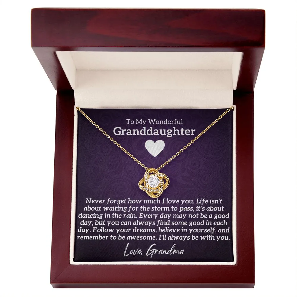 Wonderful Granddaughter Gift, From Grandma, Graduation or Birthday Present, 14k White Gold Necklace