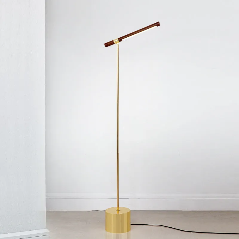 Wood LED Floor Lamp Walnut Finish for Living Room,Bedroom