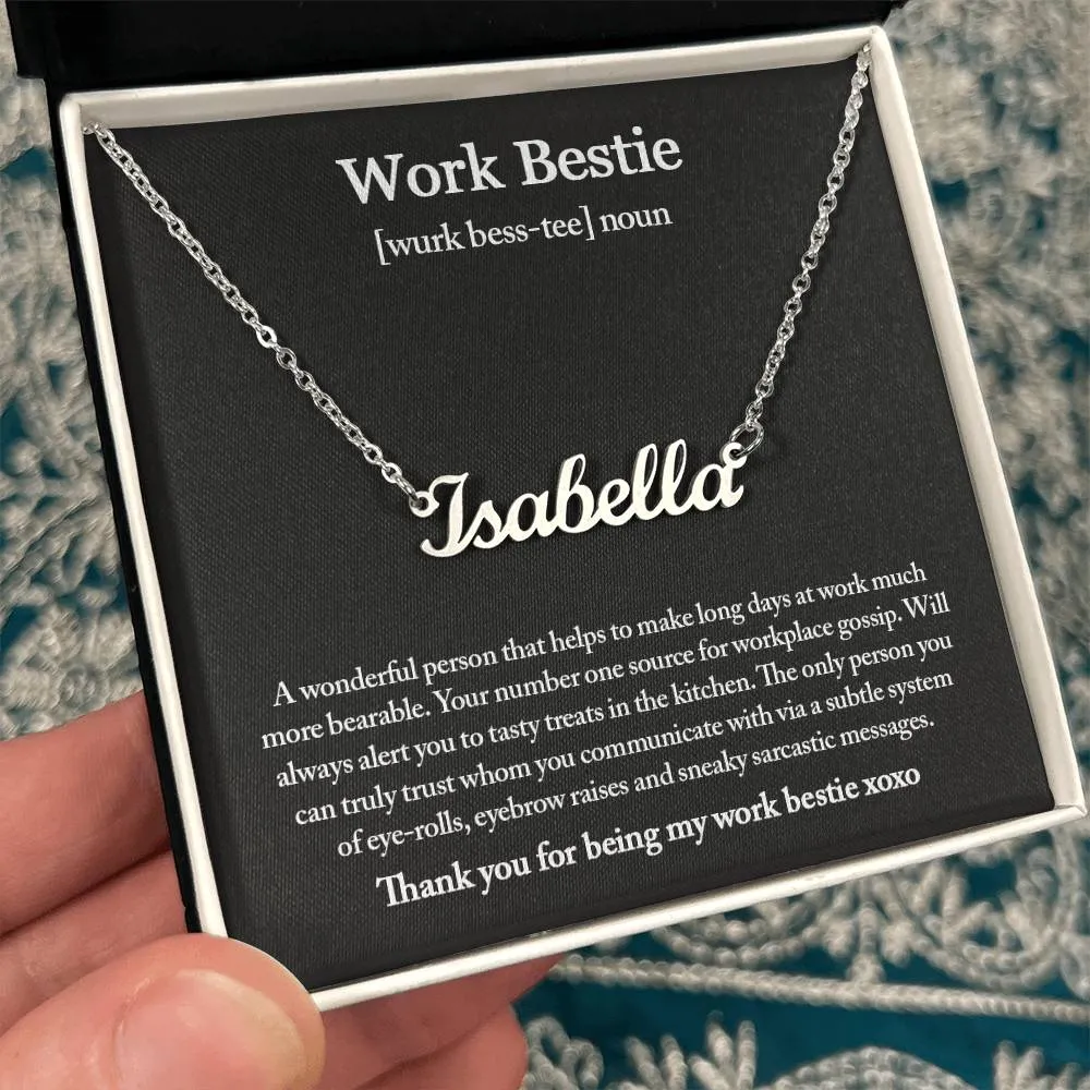 Work Bestie Necklace, Personalized Gift for CoWorker, CoWorker Gift, Work Bestie Birthday Gift, Work Friend Gift, Christmas Gifts