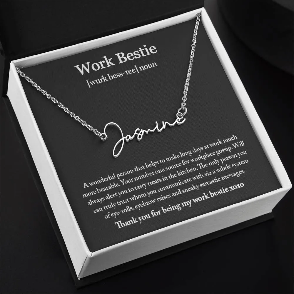 Work Bestie Necklace, Personalized Gift for CoWorker, CoWorker Gift, Work Bestie Birthday Gift, Work Friend Gift, Christmas Gifts
