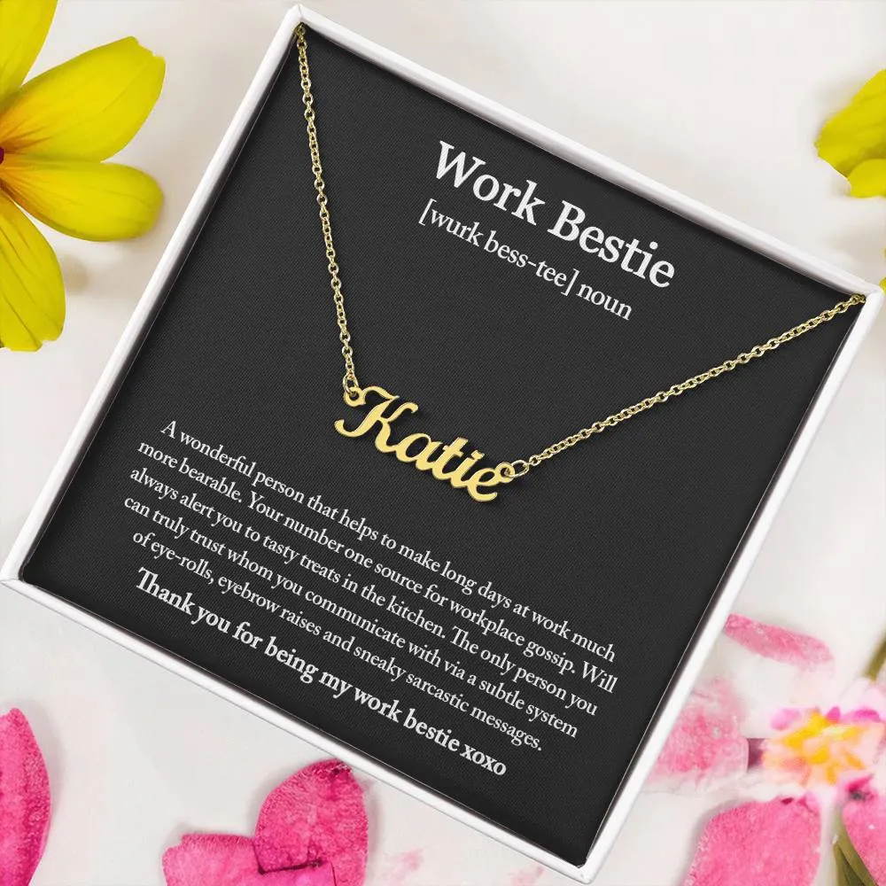Work Bestie Necklace, Personalized Gift for CoWorker, CoWorker Gift, Work Bestie Birthday Gift, Work Friend Gift, Christmas Gifts