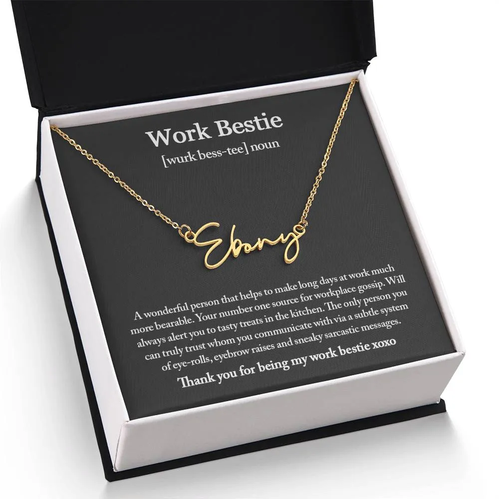 Work Bestie Necklace, Personalized Gift for CoWorker, CoWorker Gift, Work Bestie Birthday Gift, Work Friend Gift, Christmas Gifts
