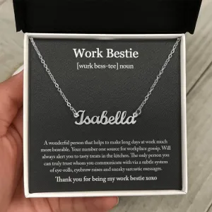 Work Bestie Necklace, Personalized Gift for CoWorker, CoWorker Gift, Work Bestie Birthday Gift, Work Friend Gift, Christmas Gifts