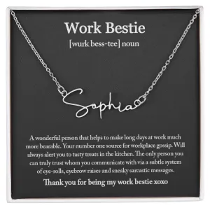 Work Bestie Necklace, Personalized Gift for CoWorker, CoWorker Gift, Work Bestie Birthday Gift, Work Friend Gift, Christmas Gifts