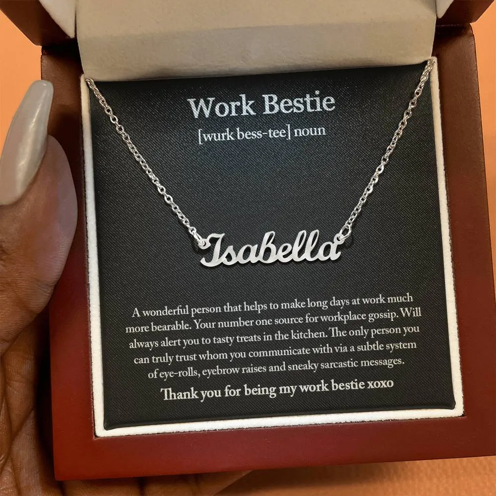 Work Bestie Necklace, Personalized Gift for CoWorker, CoWorker Gift, Work Bestie Birthday Gift, Work Friend Gift, Christmas Gifts