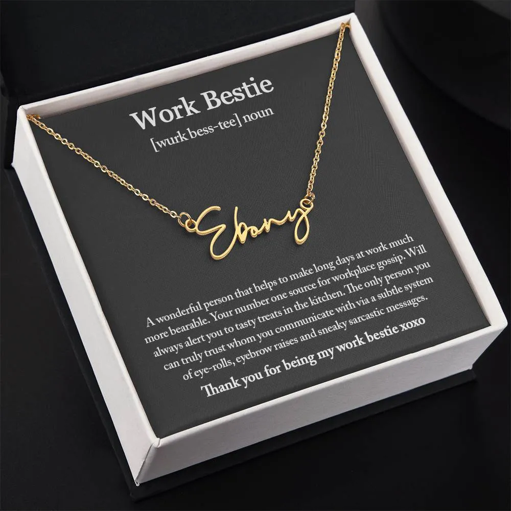 Work Bestie Necklace, Personalized Gift for CoWorker, CoWorker Gift, Work Bestie Birthday Gift, Work Friend Gift, Christmas Gifts