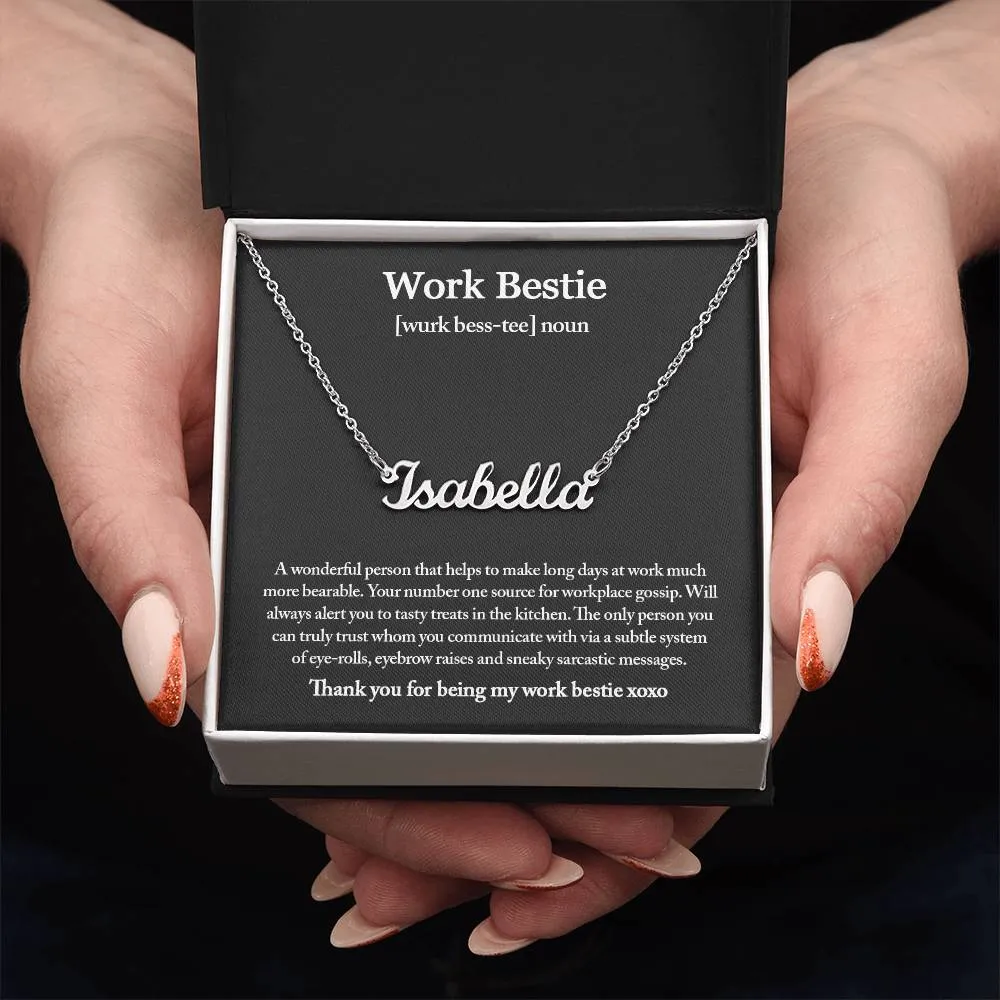 Work Bestie Necklace, Personalized Gift for CoWorker, CoWorker Gift, Work Bestie Birthday Gift, Work Friend Gift, Christmas Gifts