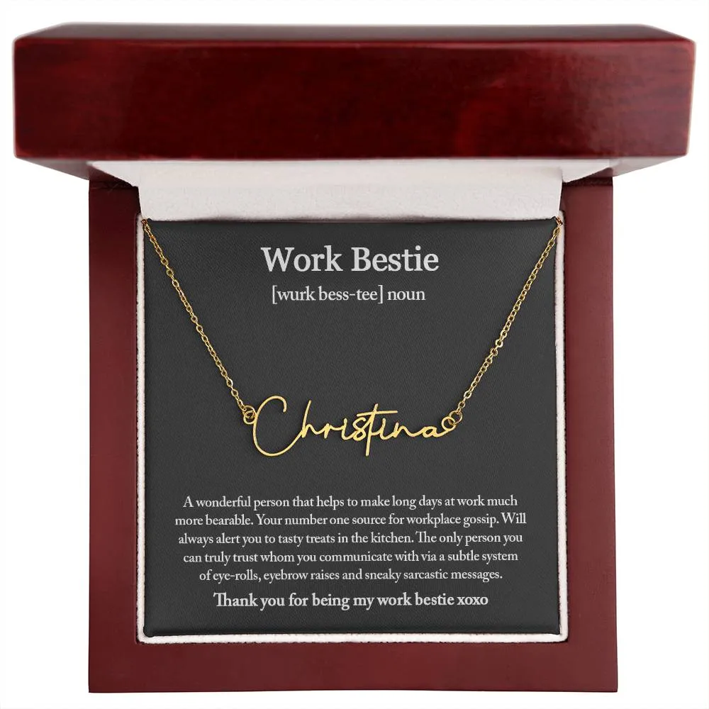 Work Bestie Necklace, Personalized Gift for CoWorker, CoWorker Gift, Work Bestie Birthday Gift, Work Friend Gift, Christmas Gifts