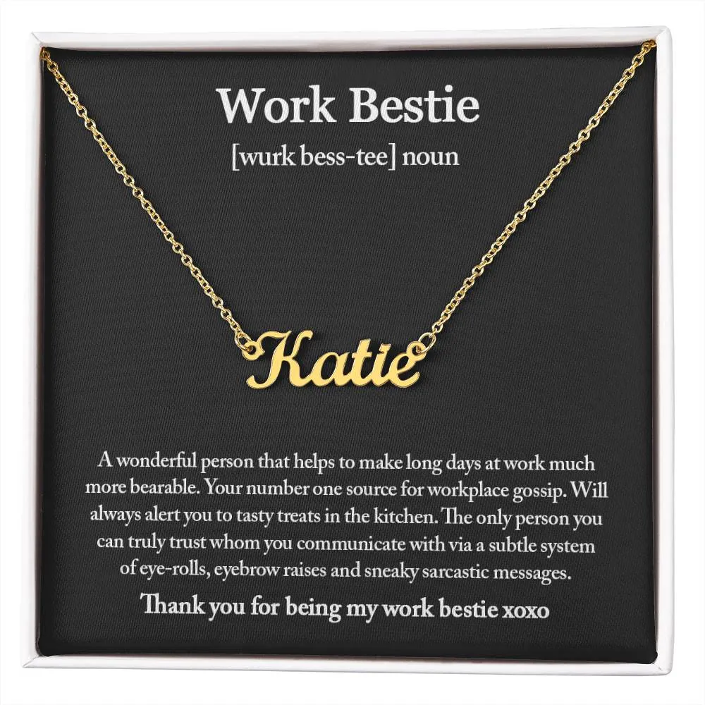 Work Bestie Necklace, Personalized Gift for CoWorker, CoWorker Gift, Work Bestie Birthday Gift, Work Friend Gift, Christmas Gifts
